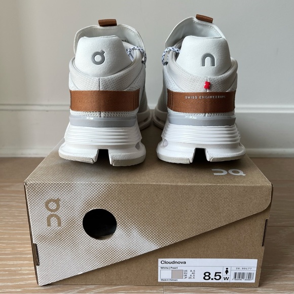 ON Running Cloudnova Women Shoes Size 8.5 White Pearl - Picture 10 of 12